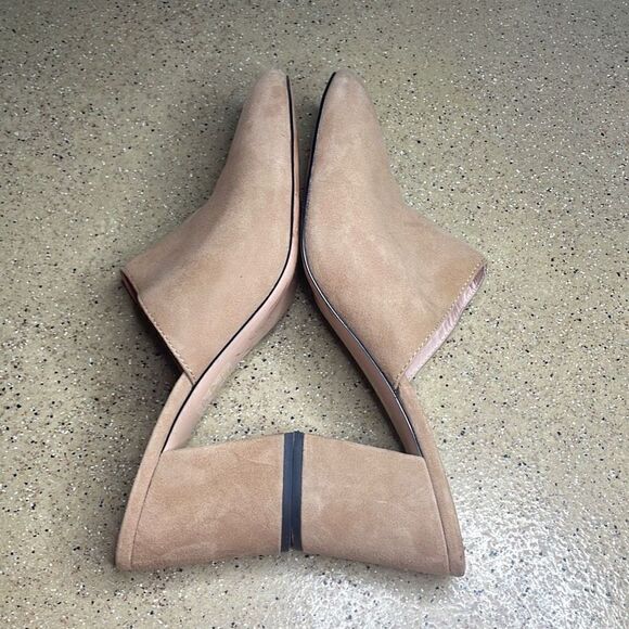 J. Crew Tan Suede Block Heeled Slip On Mules sz 10 - Picture 4 of 9